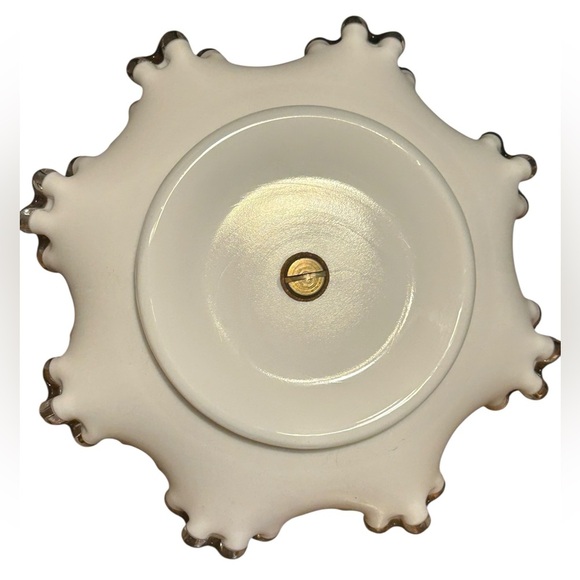 Fenton Silver Crest "Violets in the Snow" Handled Candy Dish - Picture 4 of 4